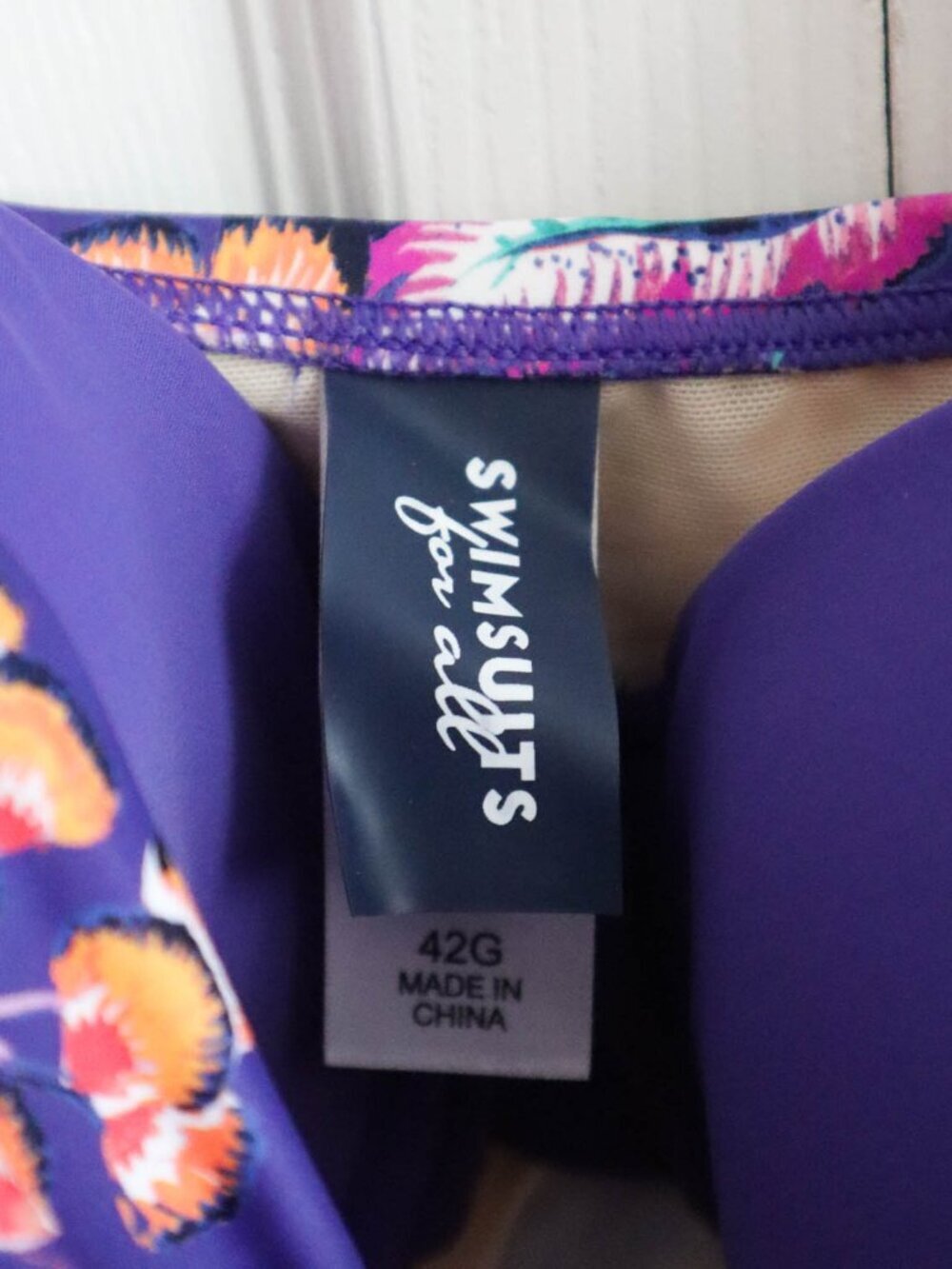 Swimsuits For All Bikini Top Sz 42G 3X Built in Underwire Bra Tie Straps Floral - Picture 5 of 7